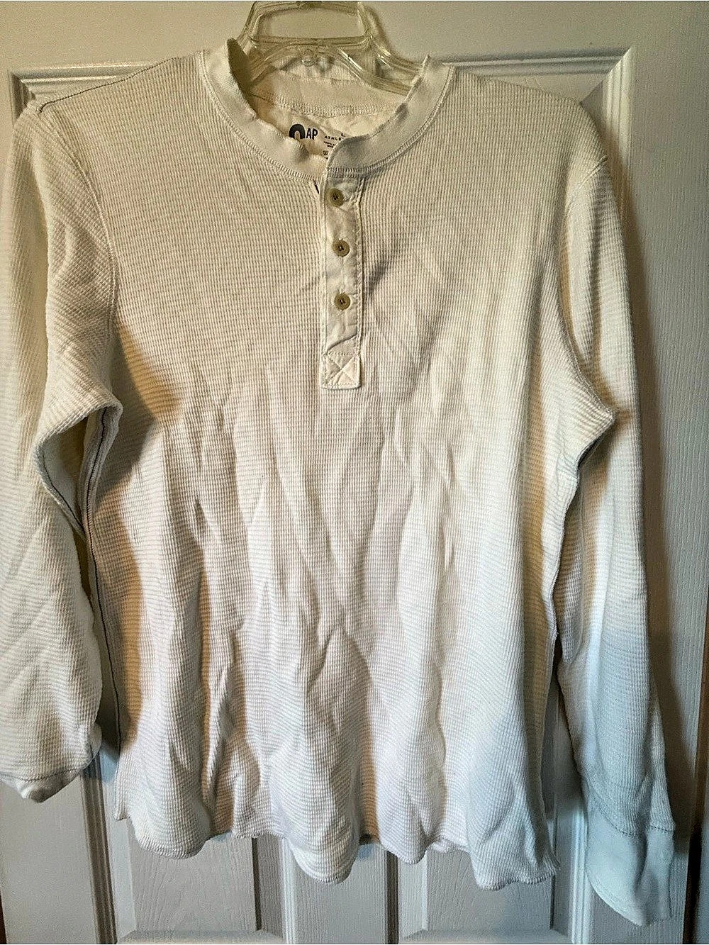 Gap Long Sleeve Henley in White
